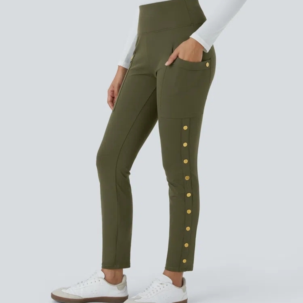 Halara DayStretch High Waisted Decorative Pocket Skinny Ankle Length Casual Pant
